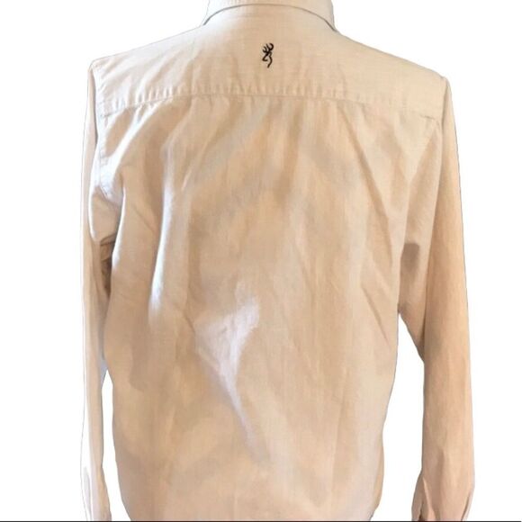 Browning Button Down Tan Shirt MEDIUM - Picture 2 of 5